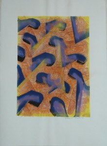 T118 palimpseste 3 papier Lana 250gr 76x56 peinture 53x37 gravure aérosol marqueur