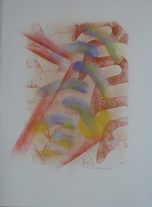 T117 palimpseste 5 papier Lana 250gr 76x56 peinture53x37 gravure aérosol